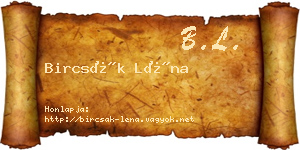 Bircsák Léna névjegykártya